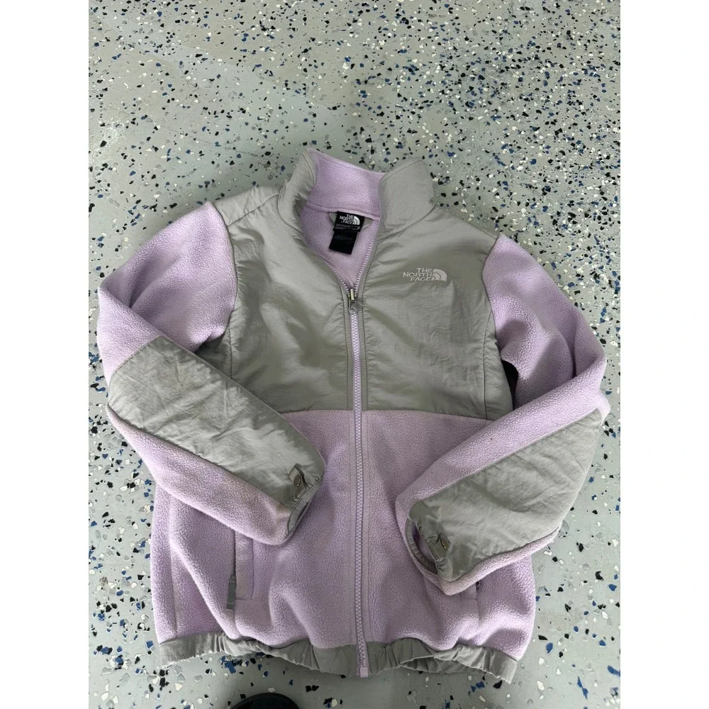The North Face‎ Girls Fleece Jacket Full Zip Lavender Gray Size M (10/12)